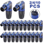2/4/8Pcs 4Pins L-Shaped XLR Plug 90 Degree Plug Ohm Connector for Audio Speaker Speakon Led Powercon Adapter Amplifier