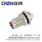 M8 Socket 3 4 5 6 8 Pins Female Male Solder Type Front Back Panel Mount Waterproof Connectors