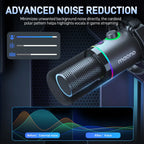 MAONO PD200X XLR/USB Dynamic Microphone for PC RGB Gaming Streaming Microphone with MAONO Link Software Mute Gain Knob Volume Control and Headphone Jack for Streaming Podcasting Recording Gaming Video