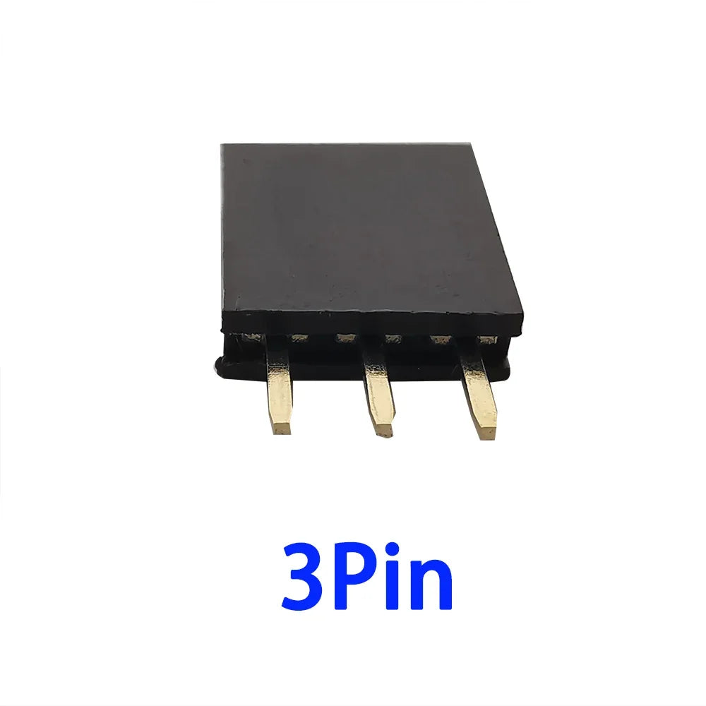 10Pcs2.54mm Pitch Single Row Female Pin Header Socket 2~40P PCB Board Connector Strip Gold Plated Pinheader Terminal for Arduino