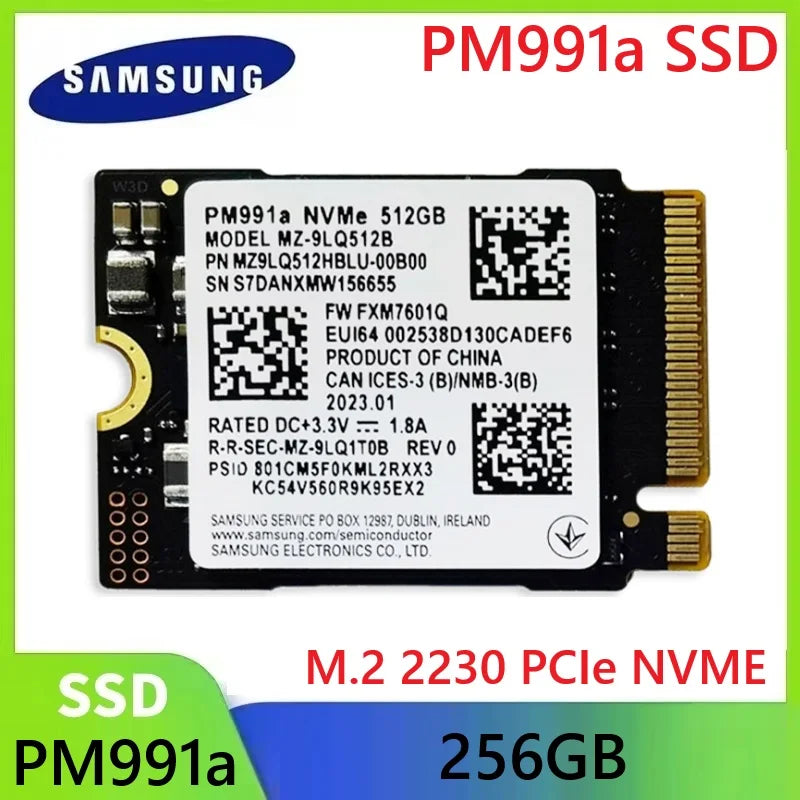 SAMSUNG SSD PM991 PM991a NVME M.2 2230 Internal Solid State Drive 128GB Internal Storage SSD 256GB 1.8inch Nvme SSD Disco Duro