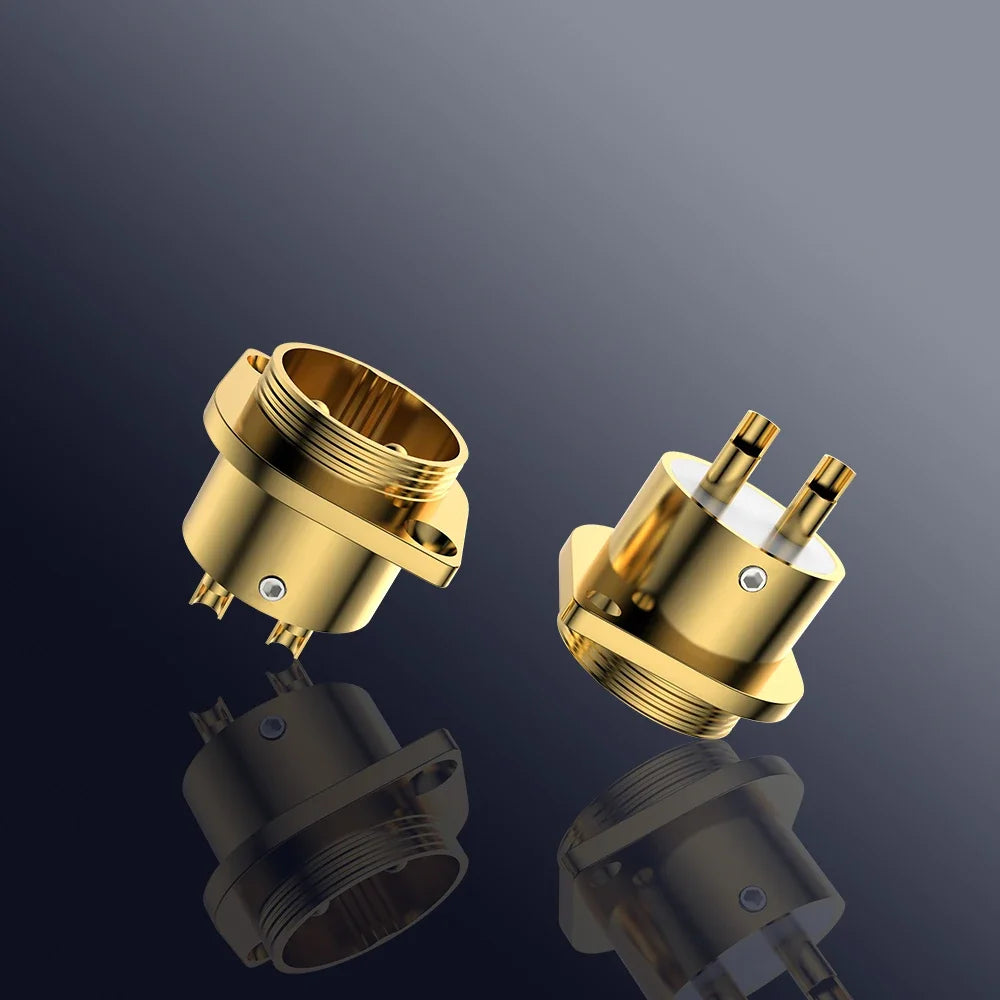 Viborg GM16G Pure Copper Made Gold Plated Micro Male Connector 2pin GX16 Aviation GX16 Male Socket Chassis
