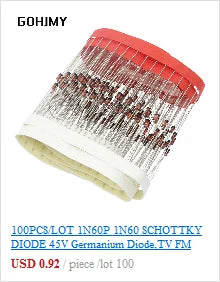 20pcs 1W Metal film resistor 1% 1R ~ 1M 1 2 10 22 47 100 330 ohm 1K 4.7K 10K 22K 47K 100K 330K 470K 2R 10R 22R 47R 100R 330R
