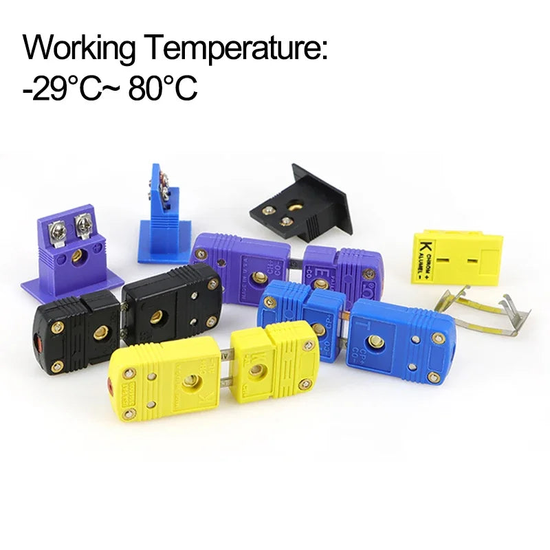 K Type Thermocouple Connector T J E N RS Type Mini Male Female Plug Socket Panel Mount Temperature Sensor Adapter 1-50Pcs