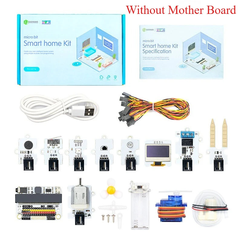 For Micro:bit Smart Home Kit Microbit Board(TMP36 Temperature Sensor Sound /Crash Sensor Servo Motor ect) Steam Home Sensor Set