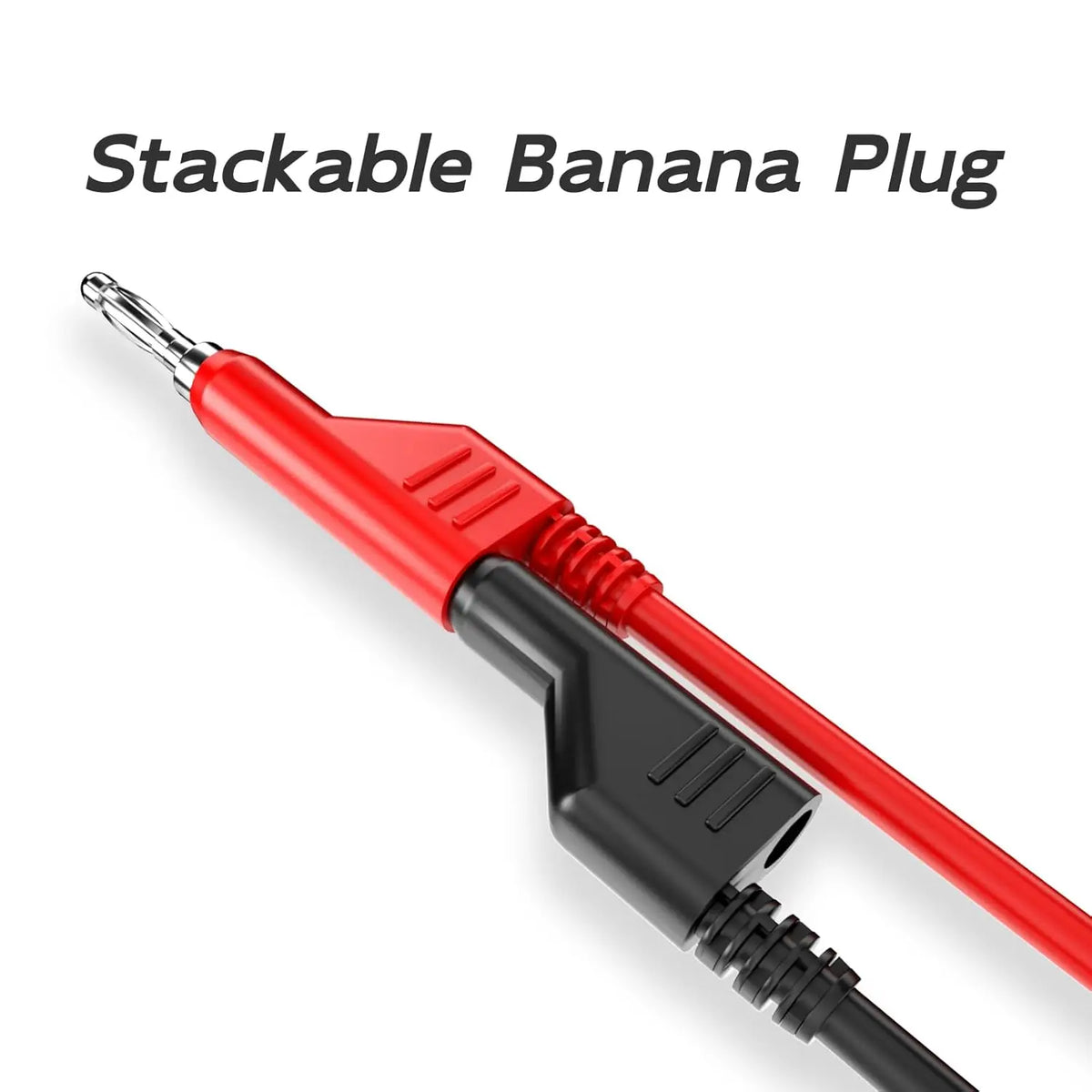 2pcs Banana to Banana Plug Test Lead Set, 4mm Stackable Banana Plug Wire Test Cable Lead for Multimeter, Electrical Test Wire