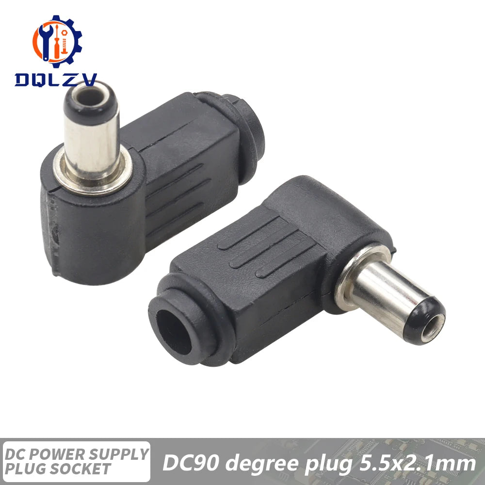 5.5*2.5mm DC Power Supply Male Plug Connector 5.5x2.1mm Female Metal Panel Mount Socket Jack DC Connectors Terminal Adapter