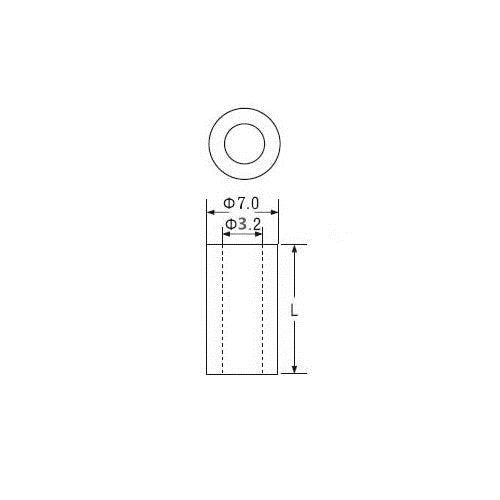 50Pcs M3 ABS Plastic Round Standoff Washer, Black Nylon Non-Threaded Hollow Spacers, 7mm OD x 3.2mm ID