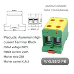 Aluminum Distribution Block Din Rail Mounting WKL 50/95/150/240 mm² Cable Power Connector Terminal Block Box
