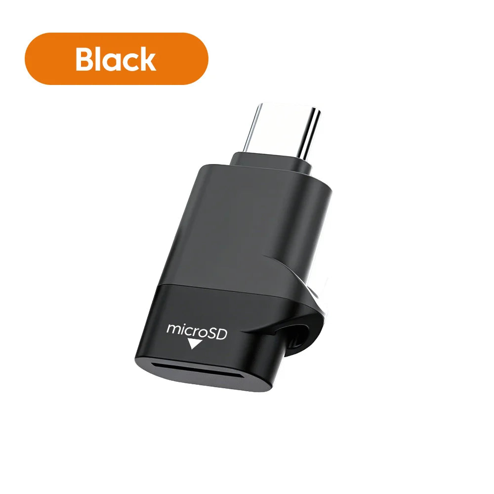 Type-C 3.0 Mini TF Card Reader External Storage Black Stretch Stick For iPhone Huawei USB C 2.0 to Micro SD Card Reader Adapter