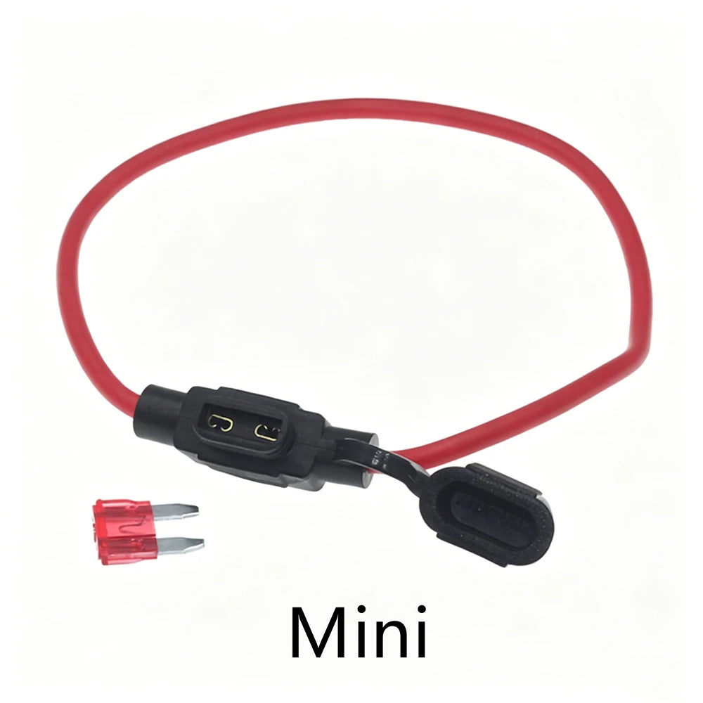 32V Waterproof Automotive Blade Fuse Holder Assorted Mini Standard Micro Auto Fuse 3A-40A 12-18AWG Wire Fuse Socket Kit