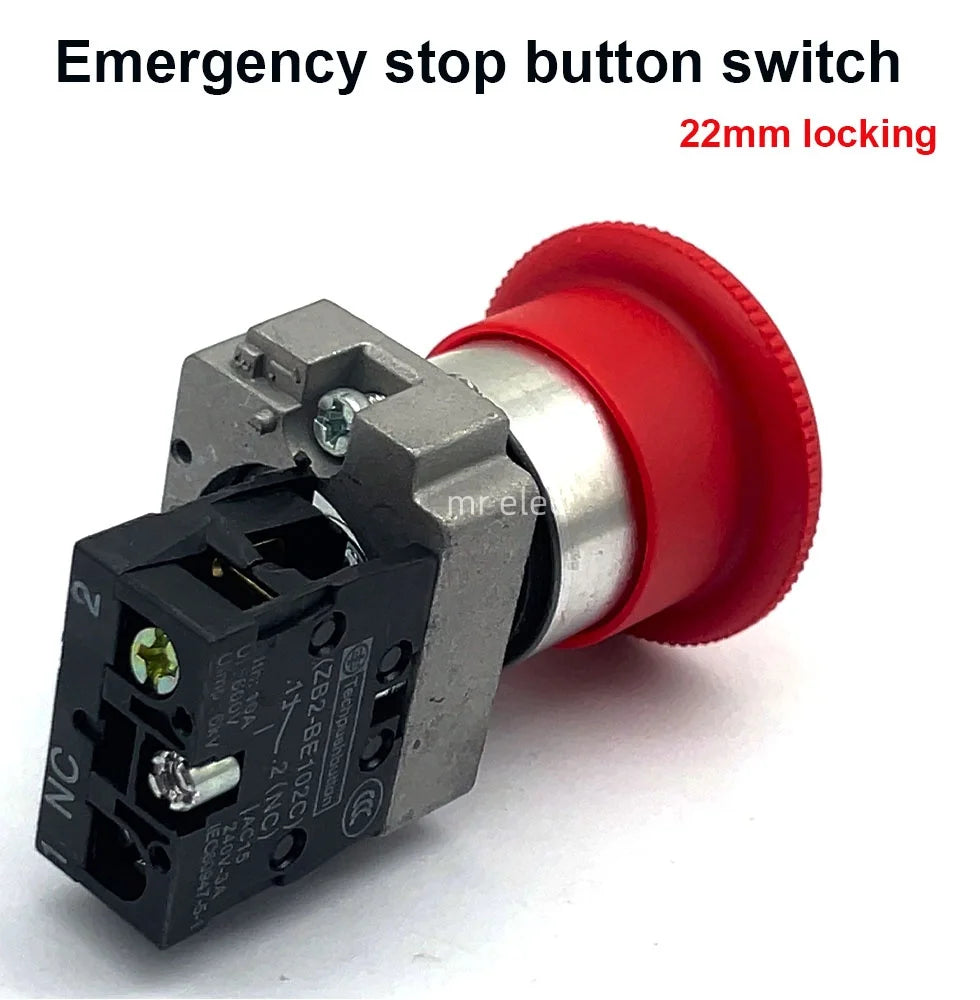 10PCS Emergency Stop Button Switch XB542 Self-Locking Stop XB2-BS545 Rotation Reset Mushroom Head Normally Open Normally Closed