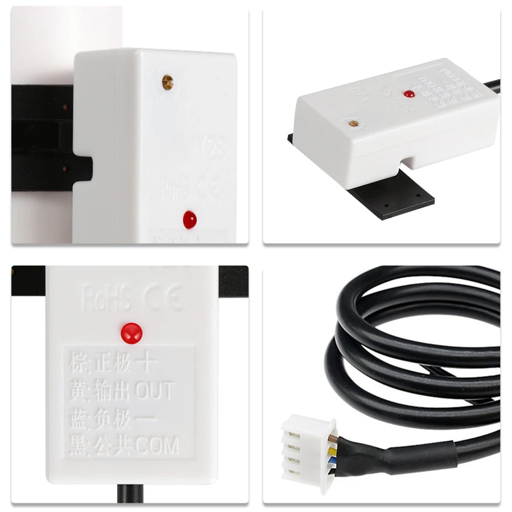 5/12/24V XKC-Y28 Capacitive Liquid&Water Level Sensor for 11mm+Diameter Tubes Pipelines & 0-20mm Thickness Flat Tanks Containers
