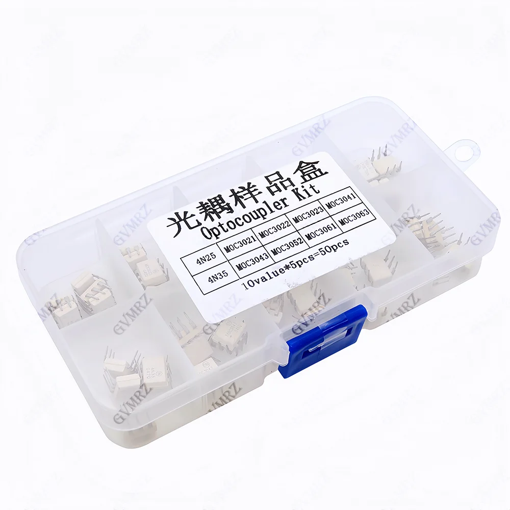 10Values Optocoupler kit MOC3052 MOC3052 MOC3061 4N25 4N35 MOC3021 MOC3022 MOC3023 MOC3041 MOC3043  MOC363 Each 5pcs