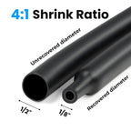 A Roll 4:1 Ratio Φ4mm-Φ32mm Heat Shrink Tubing Dual Wall Adhesive Lined Shrinkable Wire Wrap Tube Waterproof Industrial Marine