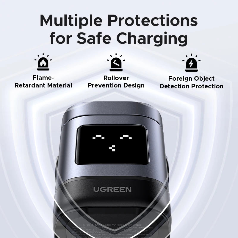 UGREEN UNO Qi2 15W Magnetic Wireless Charger Charging Stand With Cable  For iPhone 16 17 Pro Max For MagSafe Fast Charger