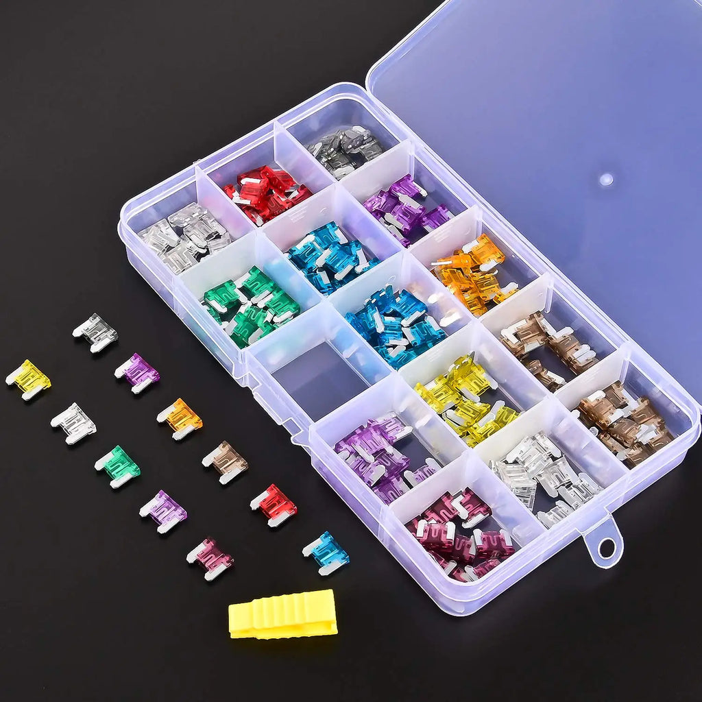 Nilight 140pcs Low Profile Mini Blade Fuse Assortment, 2A 3A 5A 7.5A 10A 15A 20A 25A 30A 35A 40A Mini Blade Fuses for Car Boat Truck SUV Automotive