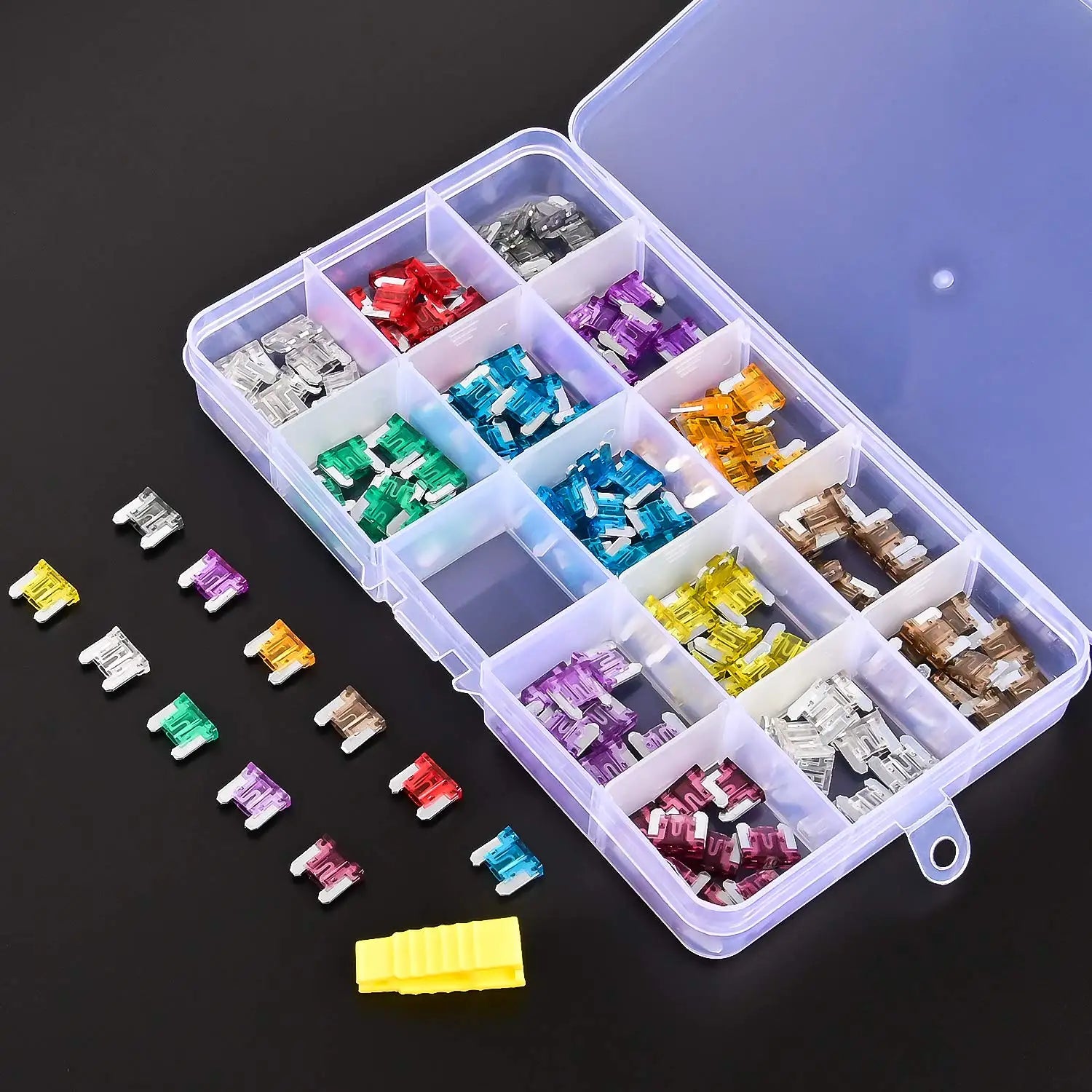 Nilight 140pcs Low Profile Mini Blade Fuse Assortment, 2A 3A 5A 7.5A 10A 15A 20A 25A 30A 35A 40A Mini Blade Fuses for Car Boat Truck SUV Automotive