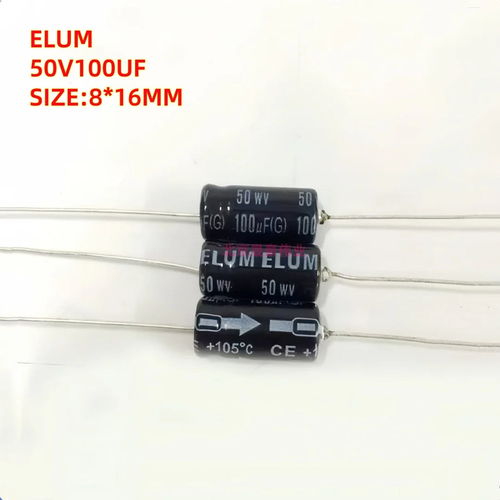 10pcs  50V1UF 2.2UF 3.3UF 4.7UF 10UF 22UF 47UF 100UF 220UF 330UF 470UF 1000UF Axial Audio Electrolytic Capacitor