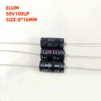 10pcs  50V1UF 2.2UF 3.3UF 4.7UF 10UF 22UF 47UF 100UF 220UF 330UF 470UF 1000UF Axial Audio Electrolytic Capacitor