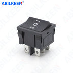 50PCS/LOT ABILKEEN KCD2-203 Plastic Rocker Toggle Switch 6Pin DPDT ON-OFF-ON Latching KCD2 Rocker Switch 16A 250VAC for Car Auto