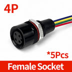 5PCS M12 Waterproof Connector IP65 Metal 2/3/4/5/6/8 Pin Male Female Panel Mount Socket Prewired Cable for  Automation Sensor
