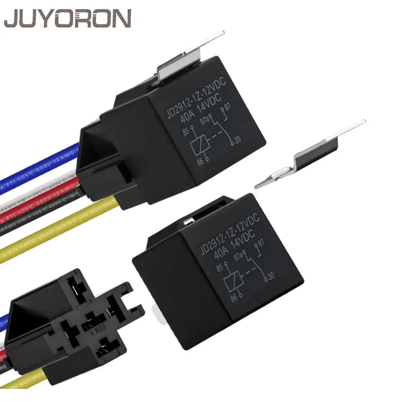 4Pin 5Pin Waterproof Relay and Harness Tinned Copper Wires Automotive Relay and Harness Set 12/24V 40A DC Relay Kit