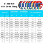 A Roll White Heat Shrink Tubing 3:1 Ratio Shrink Tube Industrial, Φ1.6mm-30mm Dual Wall Adhesive Lined Wire Shrink Wrap Tube