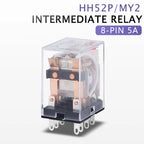 2PCS Miniature Coil General Electromagnetic Intermediate Relay Switch HH52P 53P 54P 62P 63P LED 12/24VDC 110/220VAC