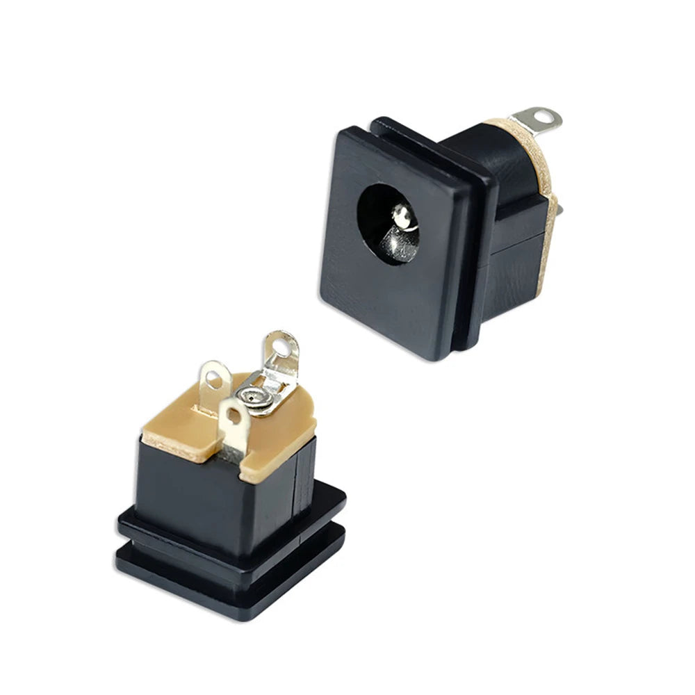5/10pcs DC Socket Adapter Square Panel Mount DC-015 5.5x2.1MM Power Socket Connector Jack Interfaces for Electronics