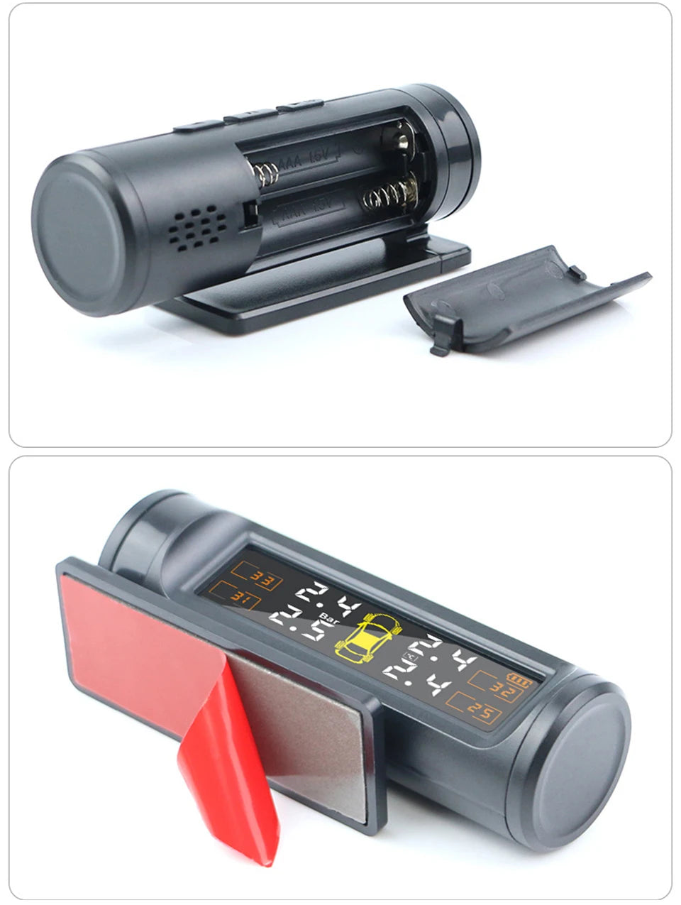 E-ACE 4 Sensors TPMS Removable Battery Wireless Intelligent Sensing Tire Pressure Monitor System Safety Alarm LCD Display