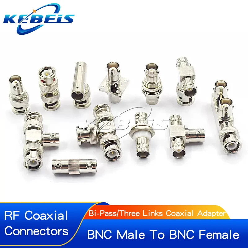 1PCS BNC to BNC Adapter Male to Female Dual Way Tee Flange BNC-KKF-KKY-KK-KKK-JJJ-KKJ-KKJ-JKW-JJ-JKQ9 RF Connector
