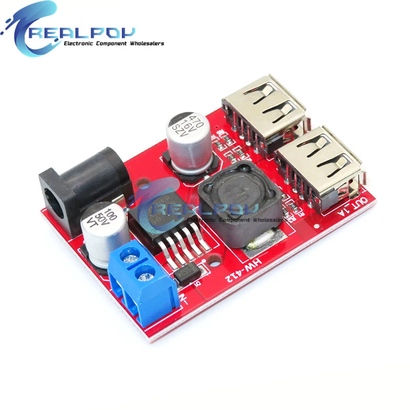 LM2596 LM2596S Dual USB DC-DC 9V 12V 24V 36V to 5V 3A Step Down Buck Converter Board Car Charger Solar Power Supply Module