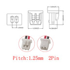 Micro JST 1.25mm 2 Pin Female to Female Plug Wires Connector Pitch 1.25 mm 2P Terminal Connectors With Wire Cables 10/15/20/30CM