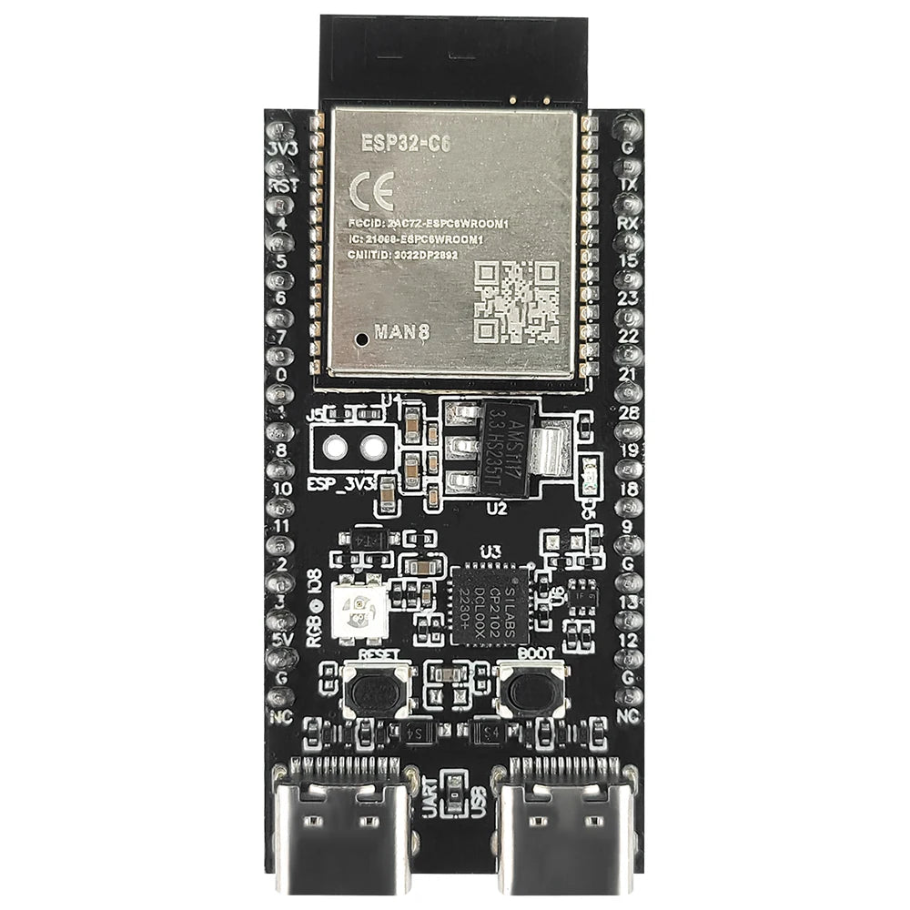ESP32 C6 Development Board 2.4G WiFi Module for AI DIY IOT N4 N8 N16 Wi-Fi 6 BLE ESP32-C6-DevKitC-1 32PIN TYPE-C CP2102