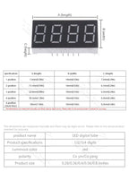 5PCS LED Digital Tube Display 0.28/0.36/0.4/0.56/0.8-Inch 1/2/3/4-Bit 7 Segment Common Cathode/Anode Red/White/Yellow/Green/Blue