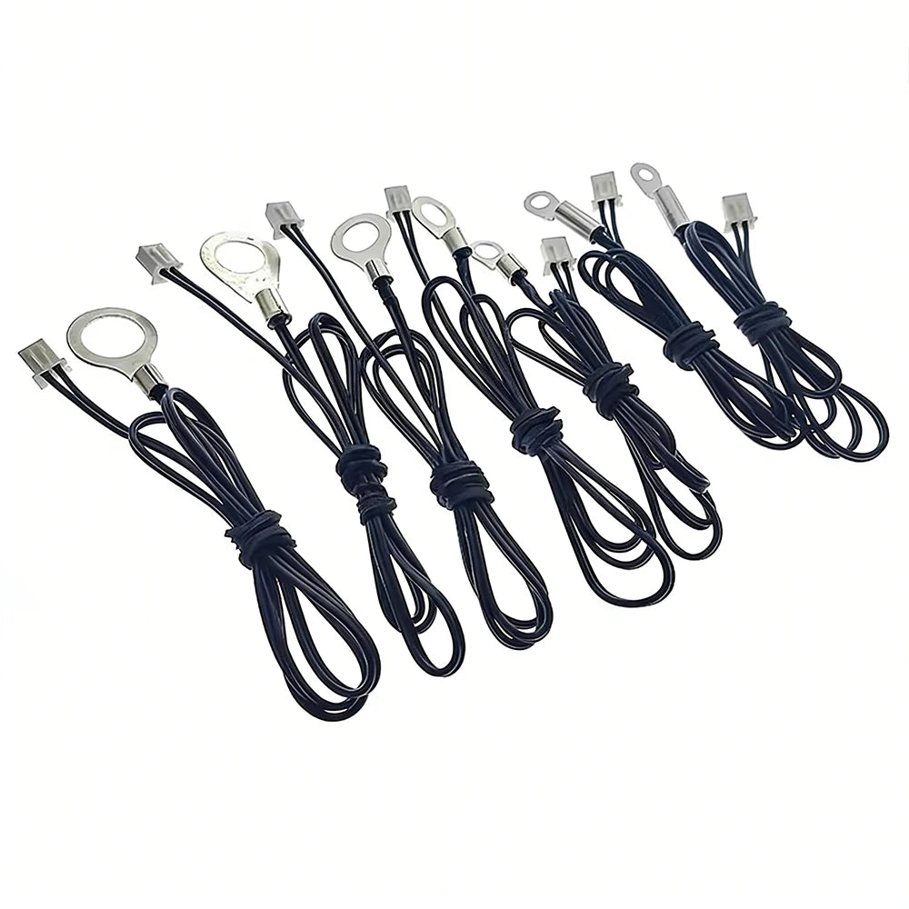 10PCS NTC Temperature Sensor OT Probe with Copper Ring 5K 10K 20K 50K 100K Thermistor B3950 1% Threaded Mounting
