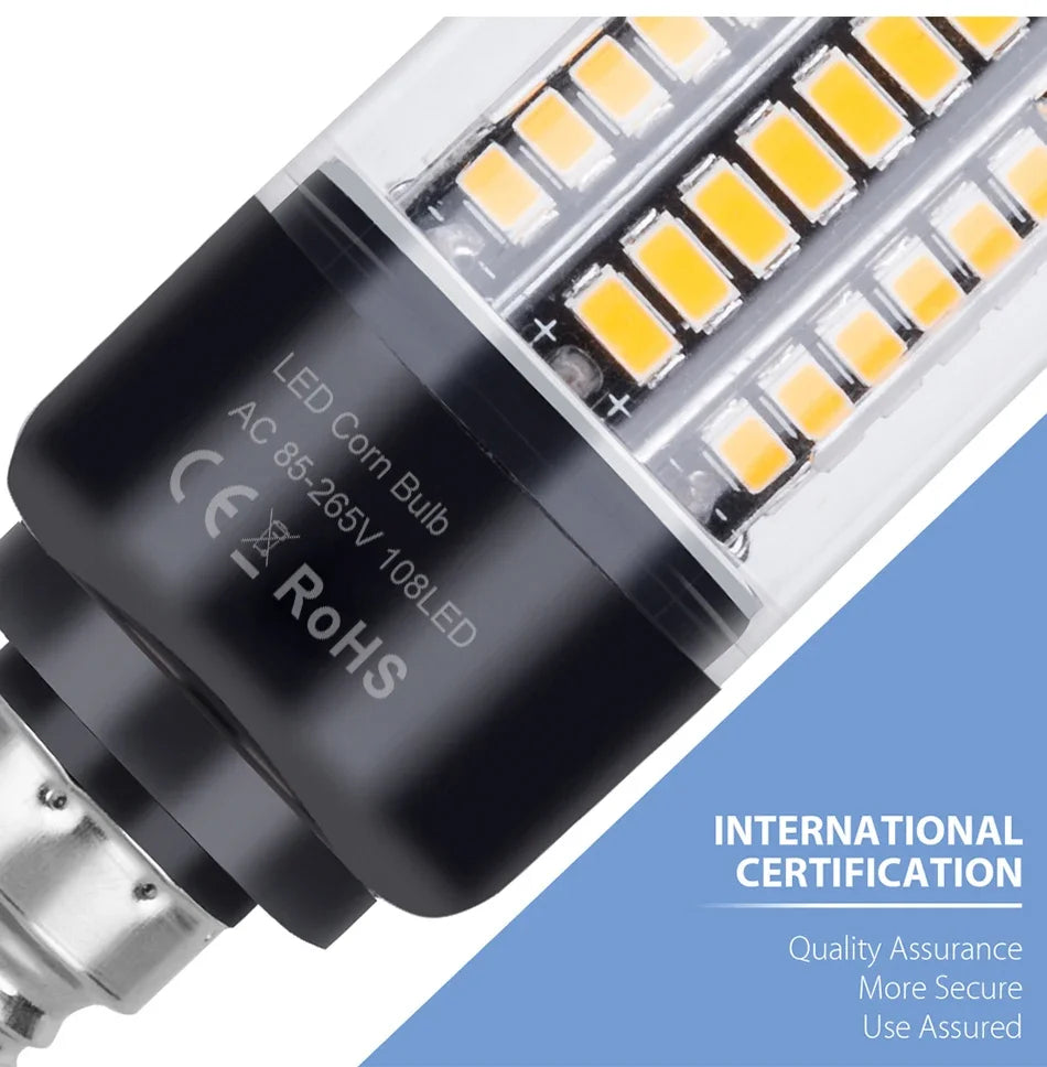 30W LED E27/E26 Corn Light Bulb E14 Chandelier Lamp B22 Ceiling Bulbs AC 85-265V No Flicker For Home Living Room Cold/Warm White