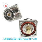 1PCS L16 N/Q9 BNC/TNC/UHF Flange Connector Male Plug/Female Jack 4-Holes Flange Panel Chassis Mount Coaxial Solder Nickel Plated