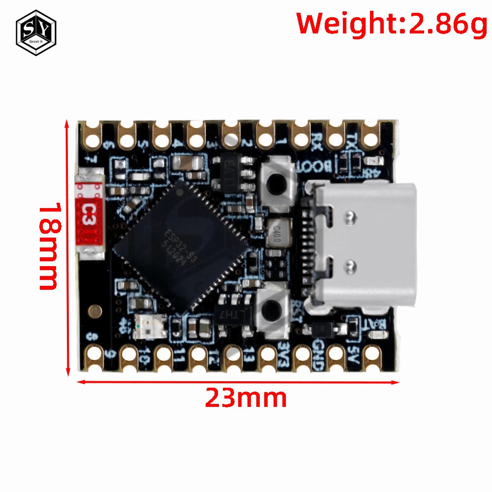 ESP32-S3 Dual-Band WiFi/Bluetooth  5.0 SuperMini Development Board ESP32 Programmable  PCB Kit  for arduino