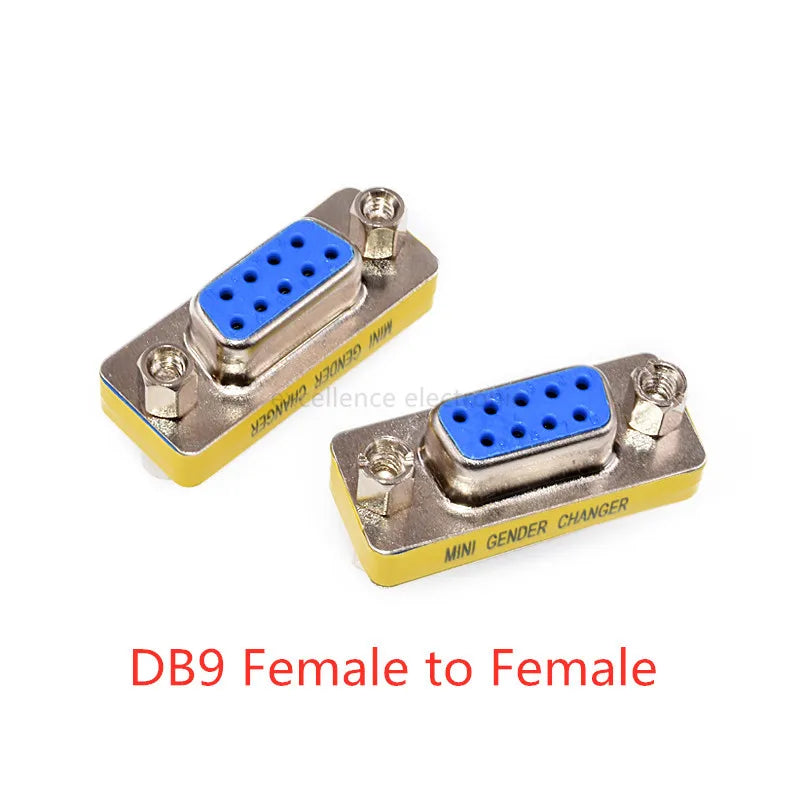 1PCS Mini Gender Changer Adapter DB9/DB15 VGA Male to Female/Male to Male/Female to Female RS232 Serial Plug Com Connector
