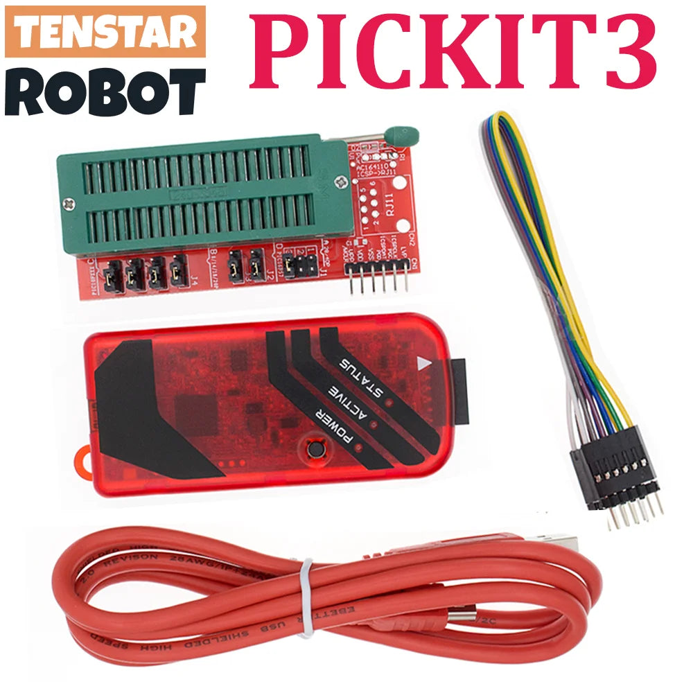 TSTARDEV PICKIT3 PIC KIT3 PICKIT 3 Programmer Offline Programming PIC Microcontroller Chip Monopoly+PIC Programmer Adapter Seat