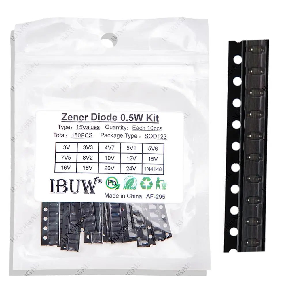 15values*10PCS=150PCS KIT SOD-123 1206 0.5W Zener diode SMD package igmopnrq