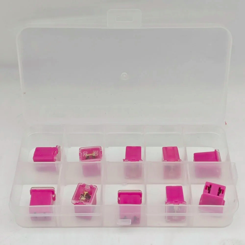 10pcs Box Jcase Fuse kit 20A/30A/40A Square Jcase Fuses Low Profile Box Shaped Fuse fusible for SUV Cars Trucks Boats Automotive