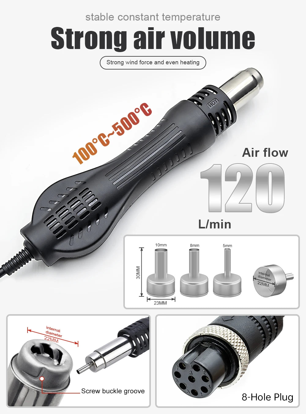 JCD 750W Soldering Station 8586 LCD Digital Display SMD Rework Hot Air Gun Soldering Iron 220V 110V ESD Welding Repair Tools