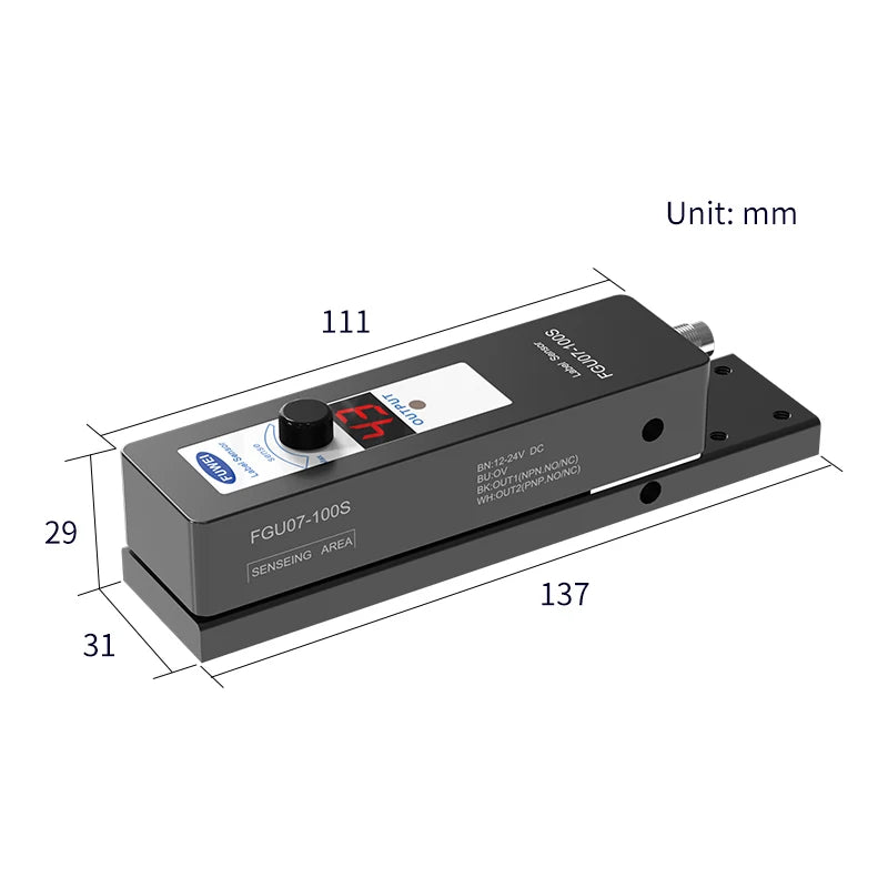FGU07-100S Capacitive Detection Transparent Label Sensor Switch for Marking Eye in Labeling Machine