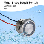 12/16/19/22/25/30MM IP68 Waterproof Stainless Steel  Momentary Push Button Switch Metal Piezo Touch Switch