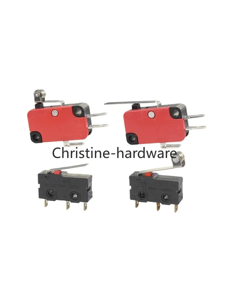 10Pcs Hinge Roller Lever Arm SPDT 1NO 1NC Snap Action Micro Switch,250W ~1500W optional.Lead Limit Switch