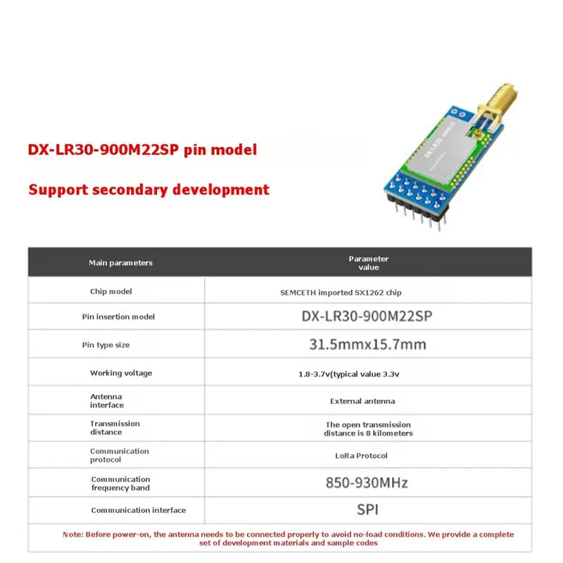 DX-LR30 8Km 22Dbm 900M22SP Development Kit SX1262 Chip Lora Module RF Module UART Long Range Lora 868-915Mhz