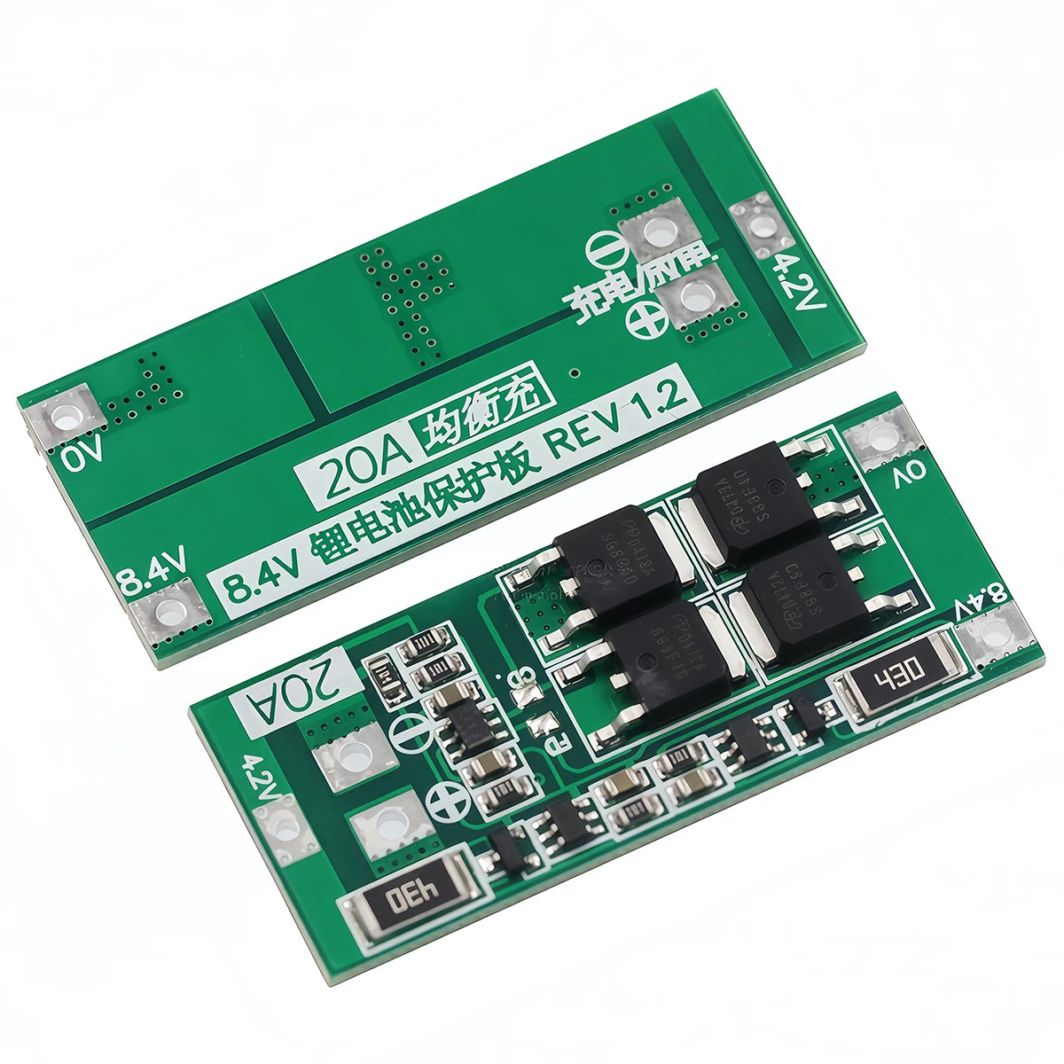 2S 20A 7.4V 8.4V 18650 Lithium Battery Charger Protection Board PCB BMS Board Balanced / Standard 20A Current Module For DIY